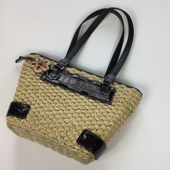 Brighton Handbags - Brighton Straw Handbag Cody Leather Purse  Tote